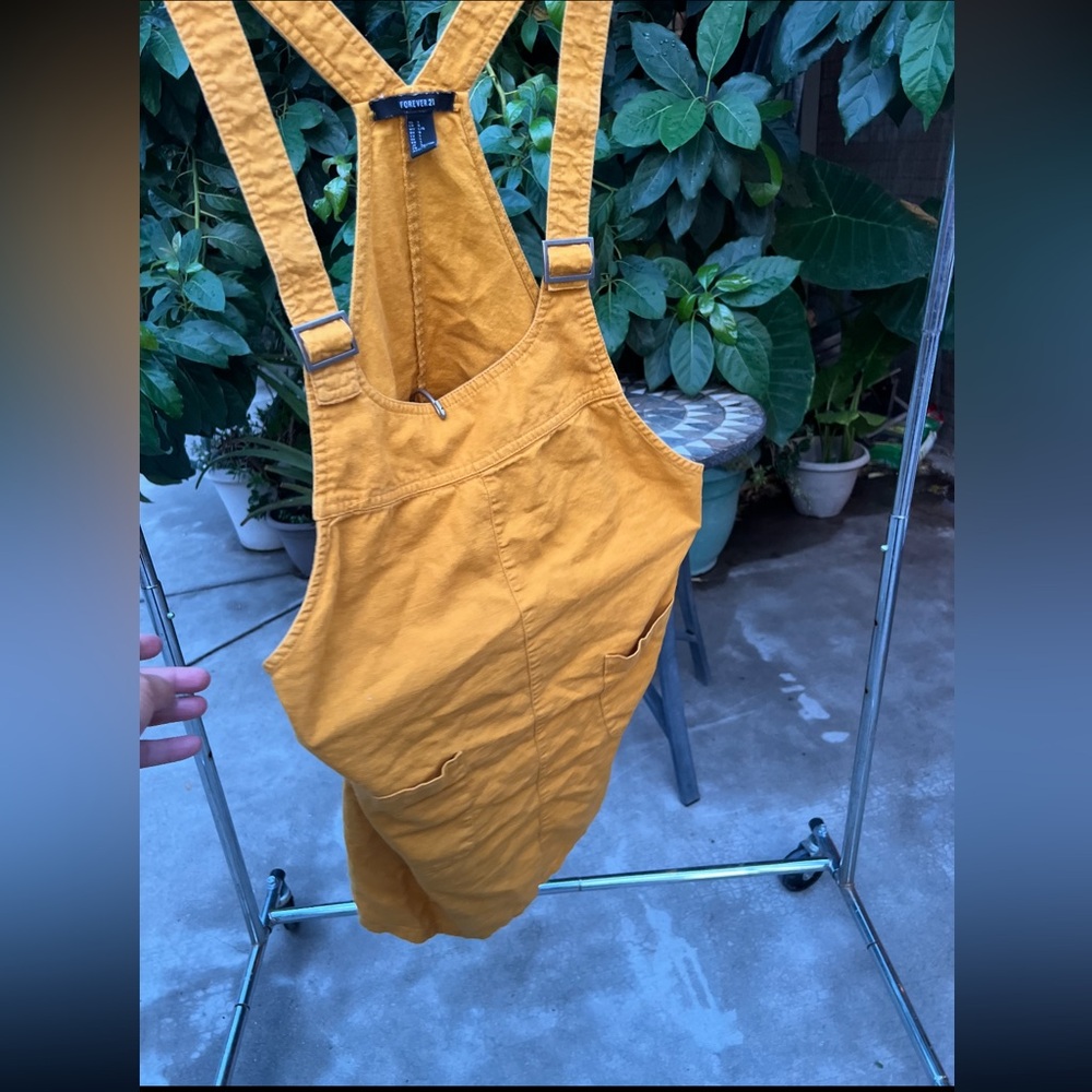Forever 21 orange overalls dress